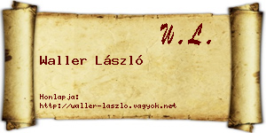 Waller László névjegykártya